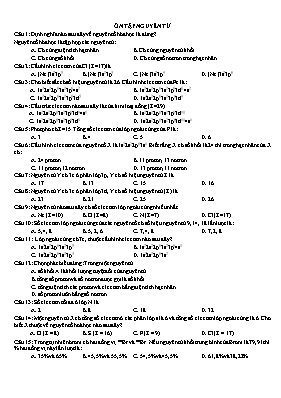 Hóa học - Ôn tập nguyên tử